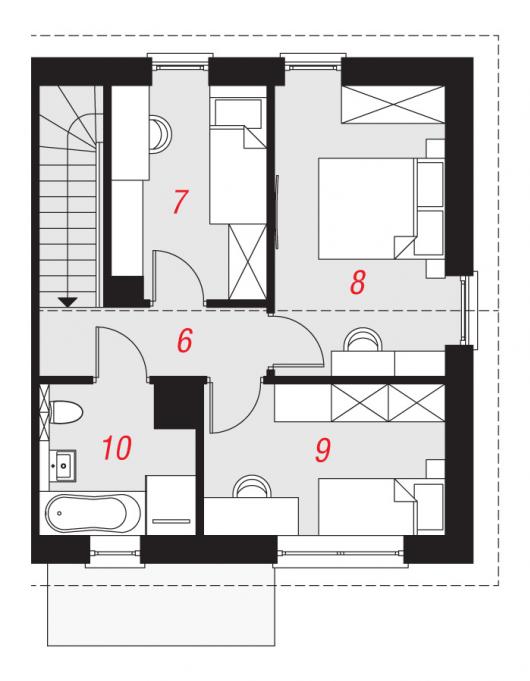 dom Radom gruntowa - plan poddasza
